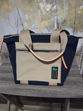 Dooney & Bourke Navy and Khaki Canvas Tote
